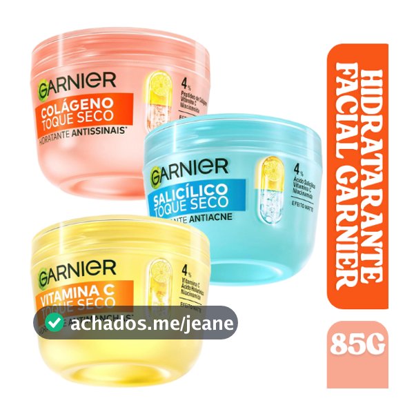 Hidratante Facial Garnier Toque Seco Efeito Matte 85g Pele Oleosa Escolha o Seu