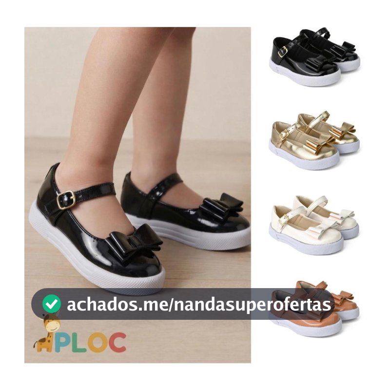 SAPATILHA INFANTIL MENINA BONECA PLOC VERNIZ 02 CONFORTO E ESTILO ANATÔMICO