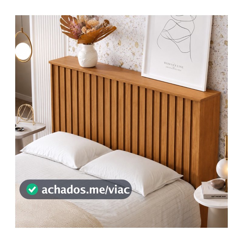 Cabeceira Queen Ripada Detroit 1,60m Nature para Cama Box em MDF/MDP Quarto - Tebarrot Móveis