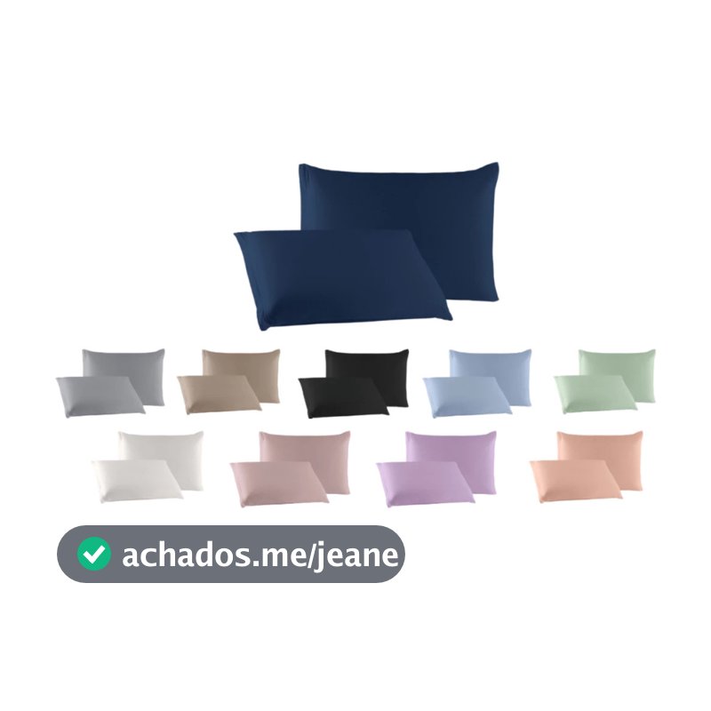 Kit Par de Fronha com Zíper de Malha 100% Algodão Antialérgica Capa Travesseiro Várias Cores