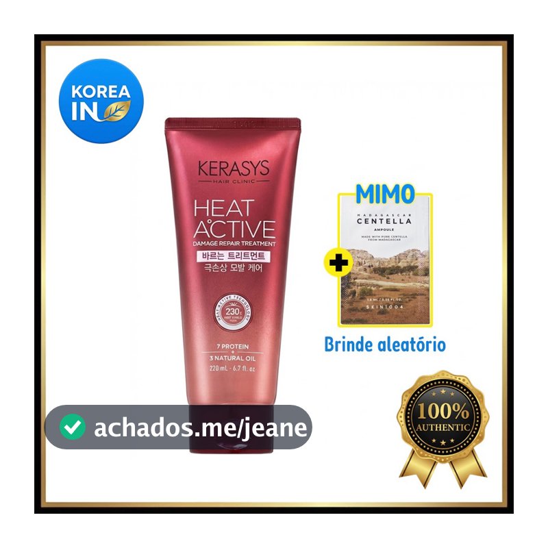 Kerasys Heat Active Damage Repair Treatment 220ml - Escudo Térmico para Secador e Chapinha Anti-Dano