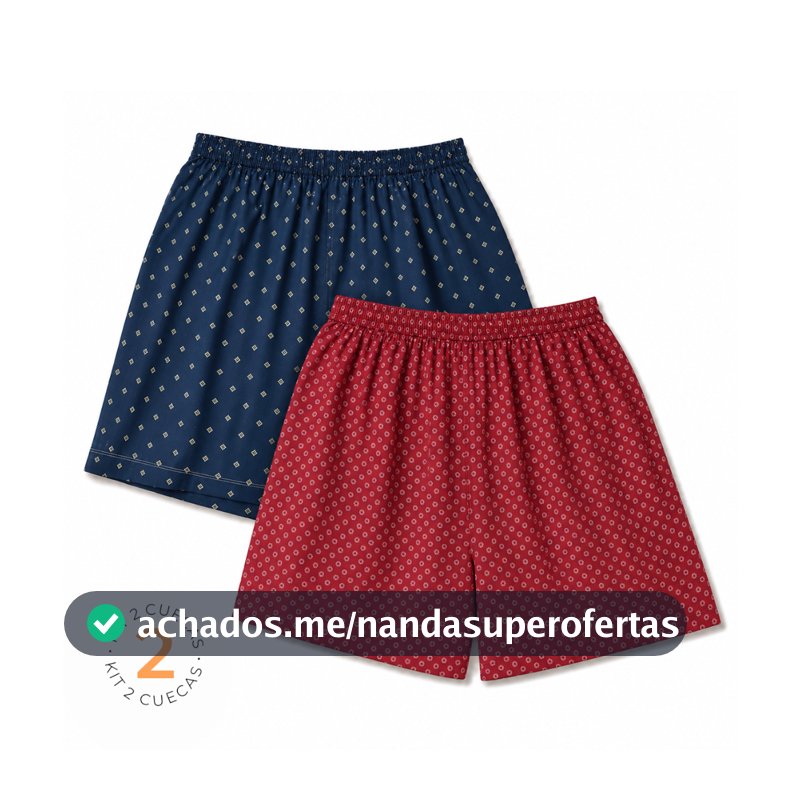 Kit 2 Shorts Samba Canção Pijama Adulto Masculino Poliéster Premium Estampas Sortidas Confortável