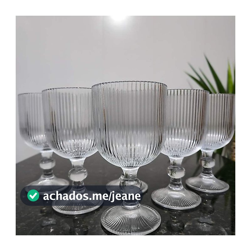 Conjunto Taças de Vidro Canelada 6 Peças - 380ml