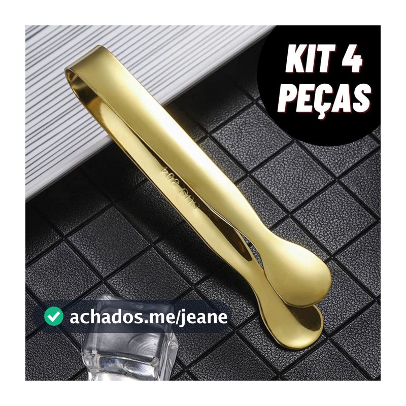 Kit Pegador de Gelo Pinças Multifuncionais para Bar Frios Drinks Petiscos