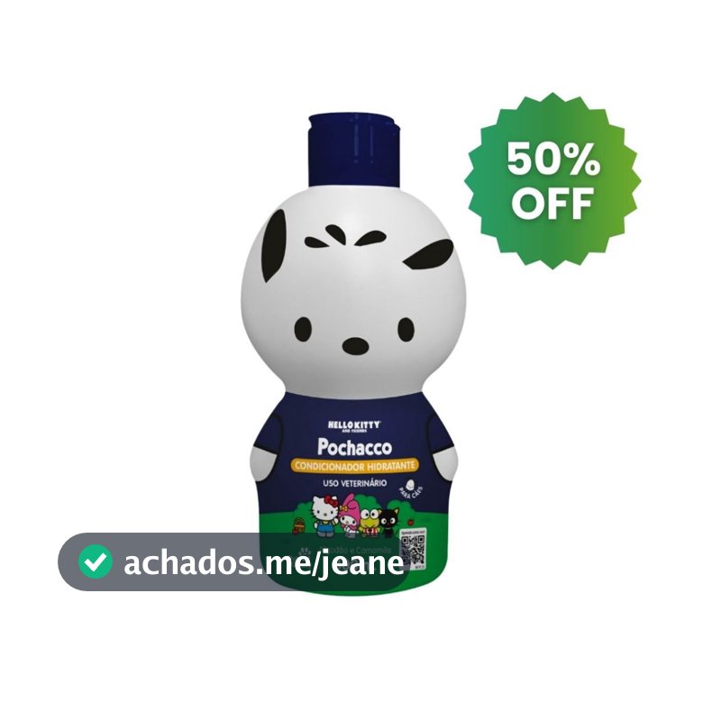 Condicionador Hidratante Pet Cães e Gatos Hello Kitty Pochacco 300mL