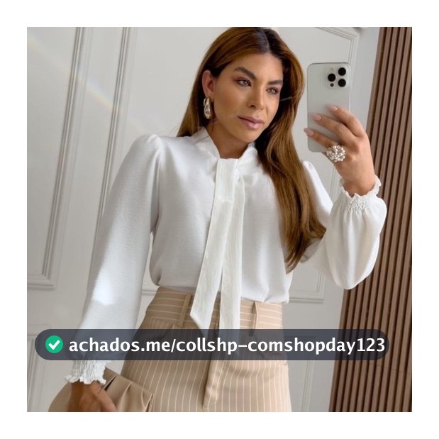 Blusa Manga Longa princesa 👸 Com  Gola de Laço Moda Feminina Evangélica