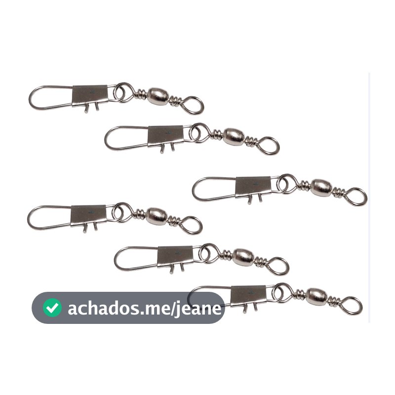 Kit 10un Snap Engate Rápido Com Destorcedor Girador Pesca - DIVERSOS TAMANHOS