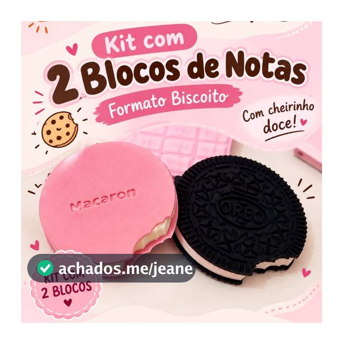 Kit 2 Caderninho de Notas Docinhos com Cheirinho 70 Folhas Importado Fofo Escolar Bloco de Notas Kawaii
