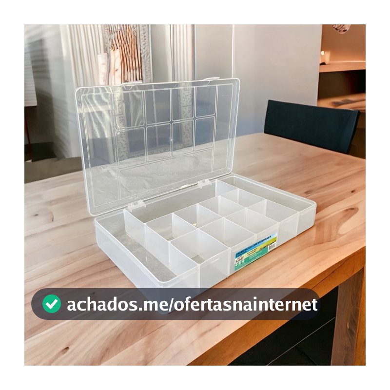 Kit 3 Caixa Box com 11 Divisorias Estojo de Pesca Porta Iscas Porta Trecos