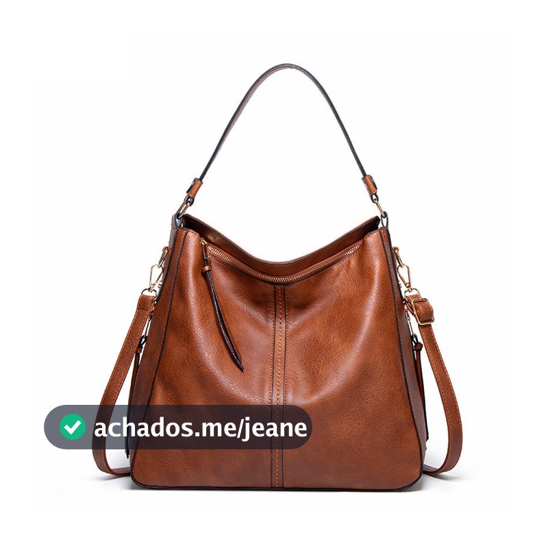 Bolsa Grande De Ombro E Transversal Feminina De Couro PU