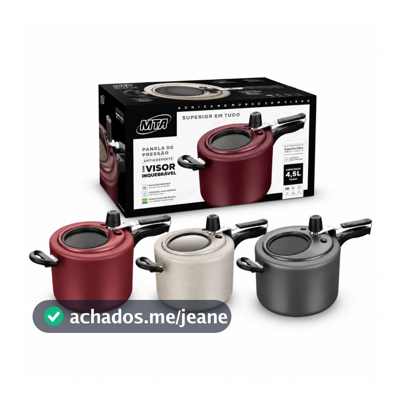 Panela MTA Pressão 4,5L com Visor Superior Vidro