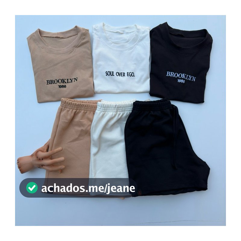kit 3 conjunto feminino short feminino de moletom cropped basico conjunto para o dia a dia Conjunto Feminino Moletinho