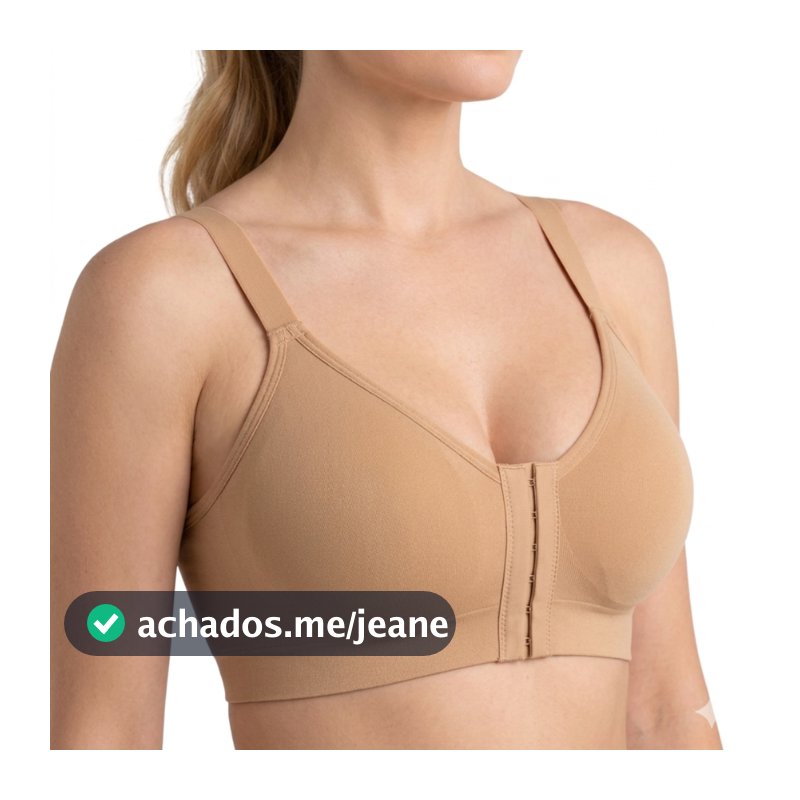 Sutiã Pós Cirúrgico Sustentação Abertura Frontal Fecho Pós Operatório Mamoplastia Mastopexia Prótese