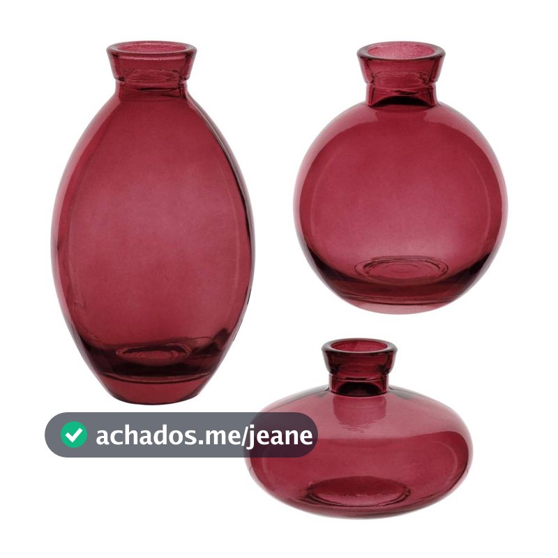 Kit 3 Vasos Decorativo Enfeite Flores Garrafa Home&Co Vidro Vinho Vasinhos Planta Suculenta Sala