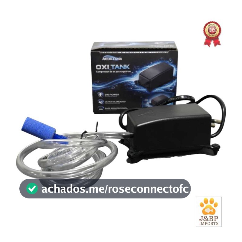 Oxigenador Para Aquário Compressor De Ar  Ultra Silencioso C/ Mangueira e Pedra Porosa Baixo consumo