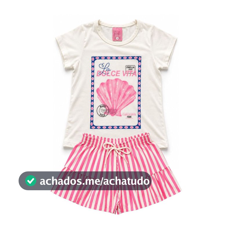 Conjunto Infantil Verão Feminino Dolce Vita - Off-White