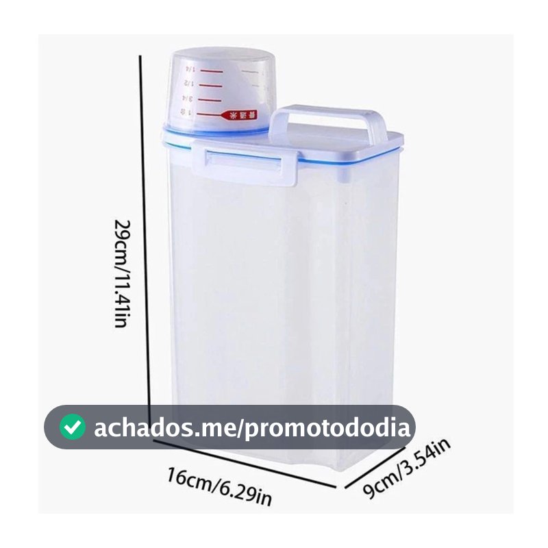 Pote Hermético 2.5L Com Copo Medidor Bico Dosador Cozinha Mantimentos Lavanderia Multiuso Organizado
