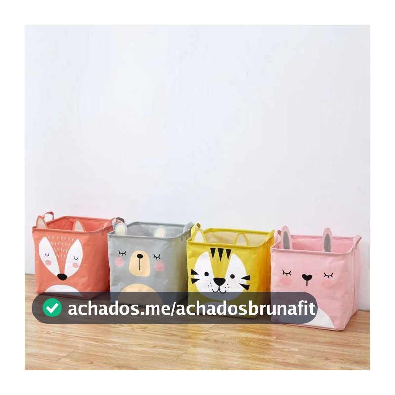 Cesto Dobrável Quardrado Organizador Multiuso Animal