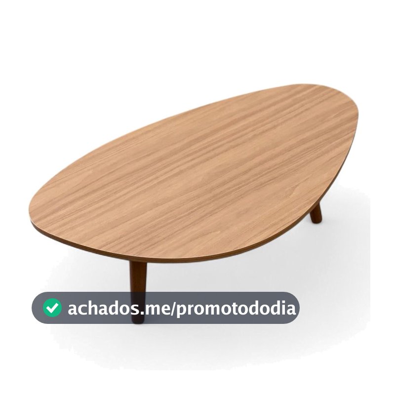 Mesa de Centro Orgânica Pés Palito em Madeira 90x52cm