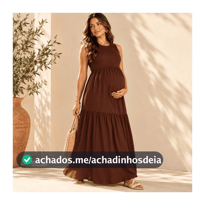 Vestido Longo Feminino de Malha Soltinho Ideal Para Grávidas Tecido Macio e Confortável