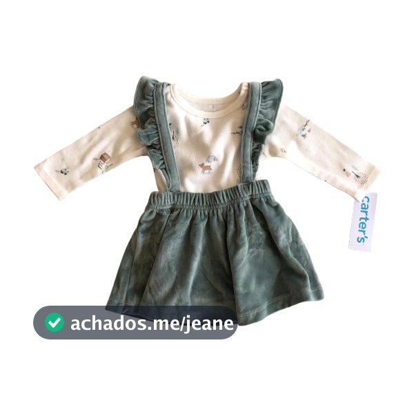 VESTIDO CARTERS PLUSH COM CAMISETA 2PÇS - 3M/9M/12M/18M/24M