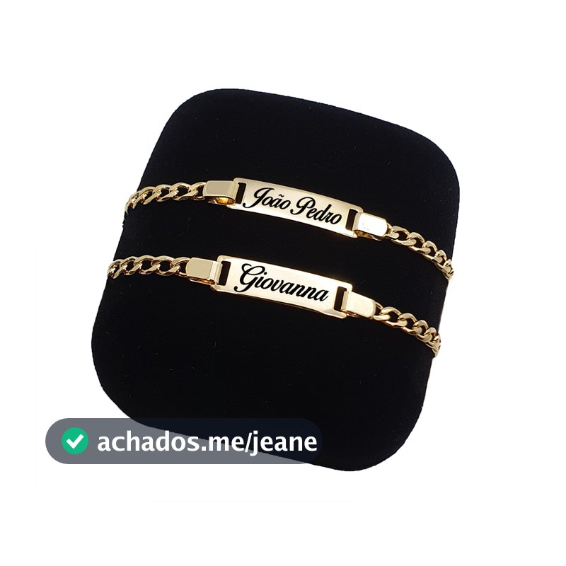 Pulseira de Bebê Personalizada com Nome Gravado e Caixinha