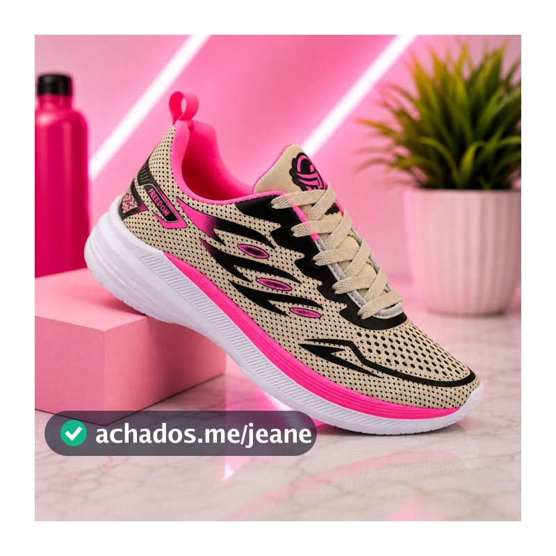 Tenis Feminino Escolar Academia Original FREEDOM Corrida Caminhada Lançamento CINZA PINK