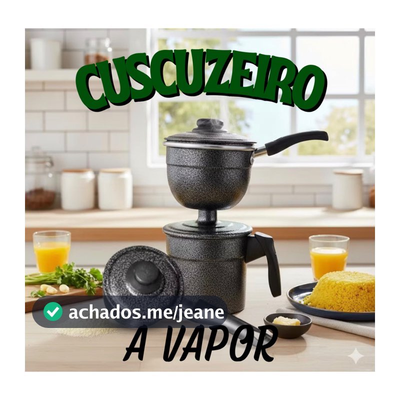 Cuscuzeiro nordestino a vapor "Peito de moça" craqueado ENVIO IMEDIATO