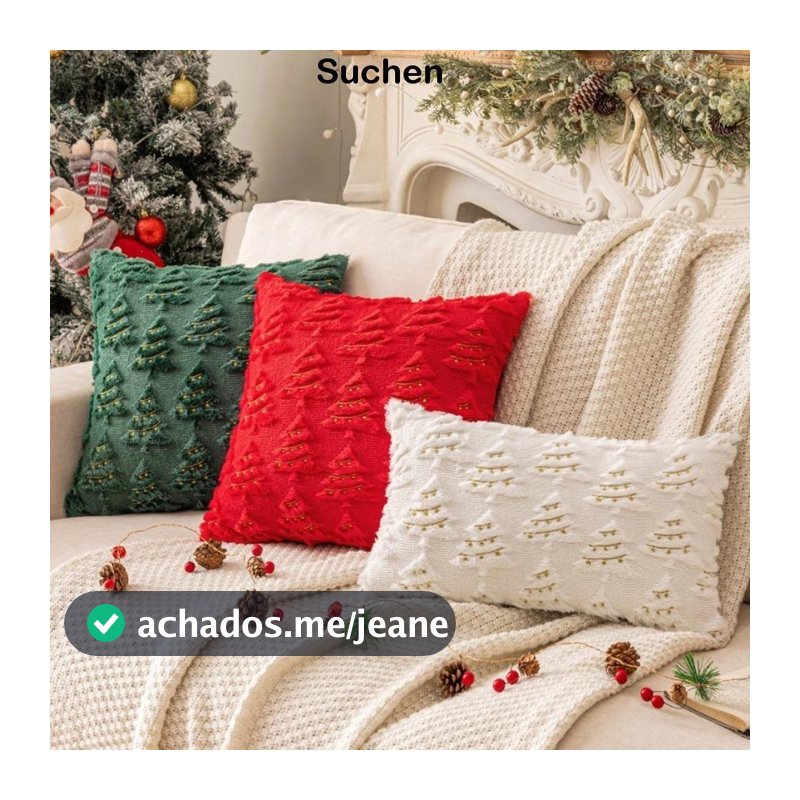 Capas De Almofada SUCHENBRI , Fronha De Corda De Luz Dourada De Árvore De Natal , Bordada De Decoração De Casa