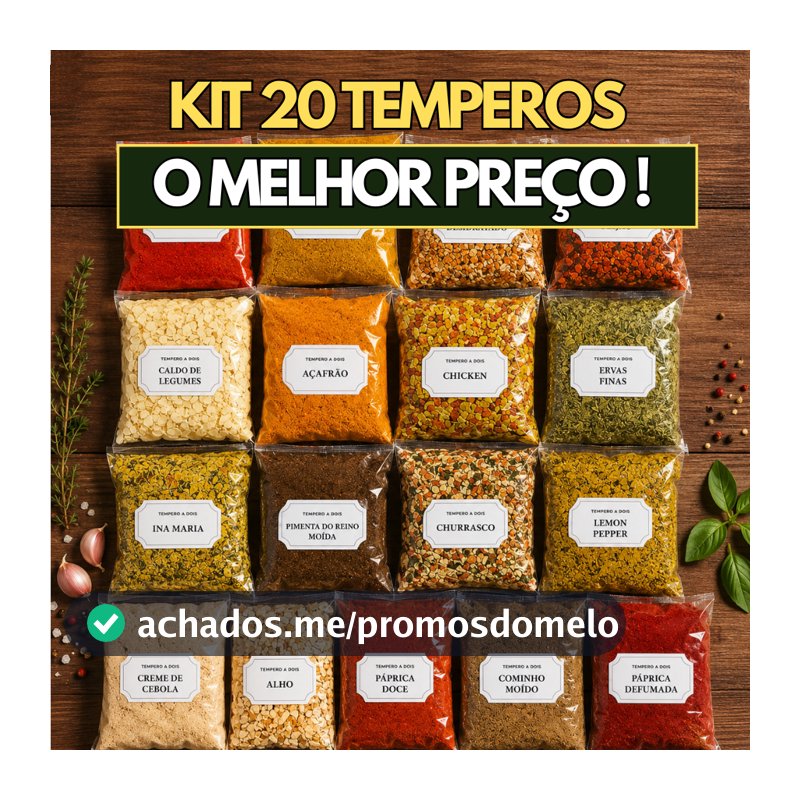 Kit Com 20 Temperos Variados Qualidade Premium Cozinha Completa