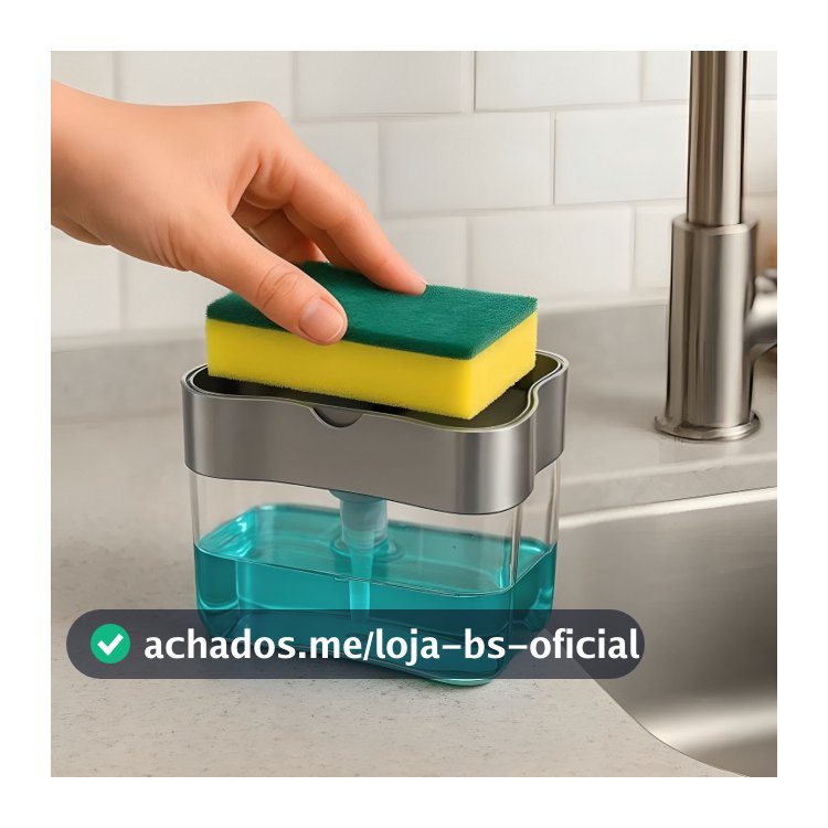 Dispense Sabão Porta Detergente 2 em 1 Suporte Bucha Esponja Limpa Cozinha Limpeza Sabão Com Esponja