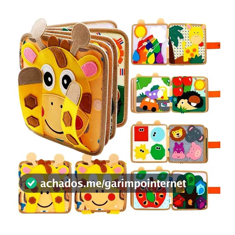 Livro Silencioso Montessori de Feltro Brinquedo de Atividades para Crianças