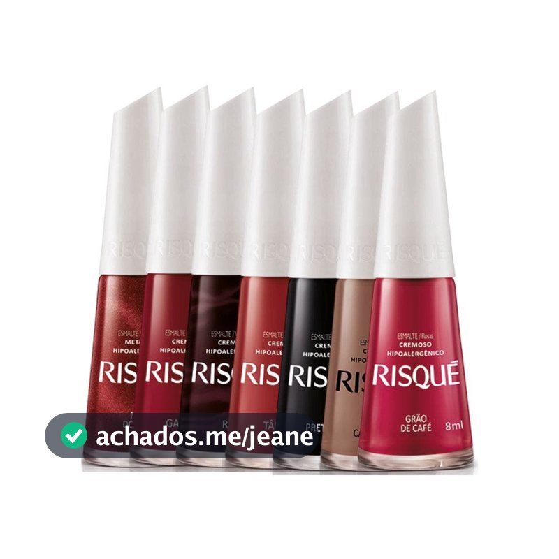 Kit Esmalte Risqué com 7 Cores Clássicas