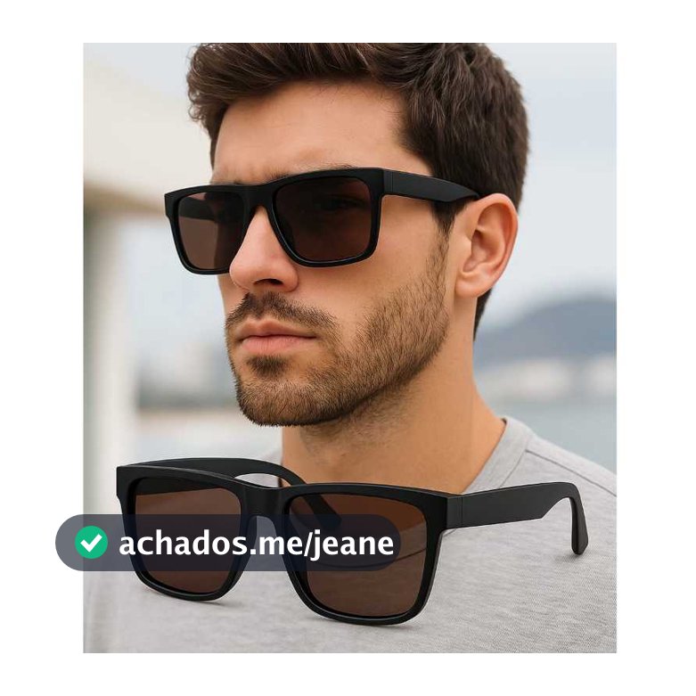 Kit Óculos de Sol Quadrado Unissex Masculino Feminino Armação Estilo Madeira Retrô