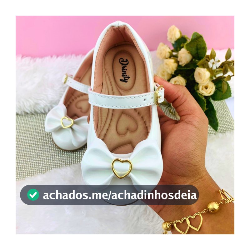 Sapatilha Infantil Feminina Menina Boneca Do 20 Ao 34 SPT-500 Branca Direto da Fábrica