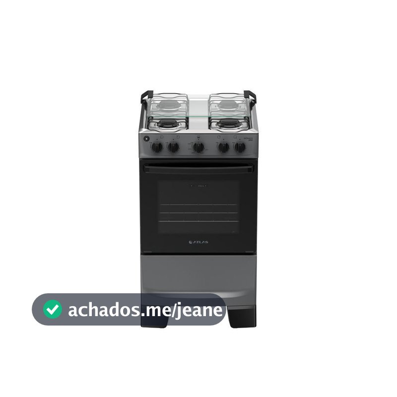Fogão 4 Bocas Atlas Mônaco Plus Mesa Inox Bivolt Titanium
