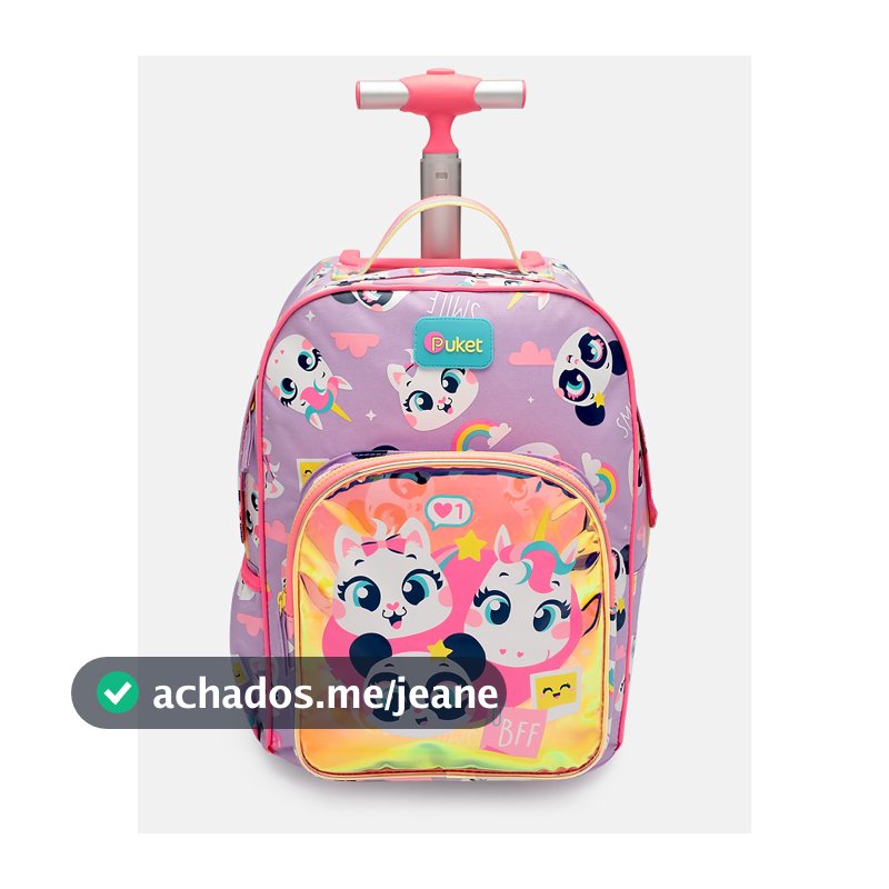 Mochila com Rodinha Pequena Multibichos Best Friend - Puket