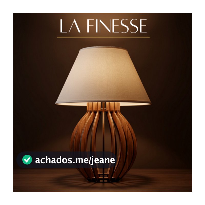 Kit 2 Abajur Clássico Madeira MDF para Sala Quarto Cabeceira Escritório Luminária de Mesa Bivolt