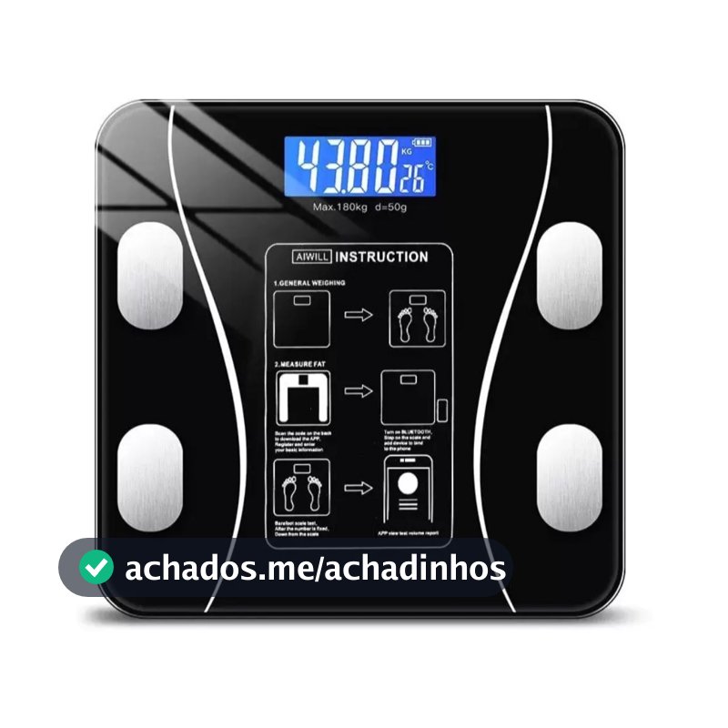 Balança Bioimpedancia Digital Bluetooth  Corporal até 180kg Resultado Pelo Celular