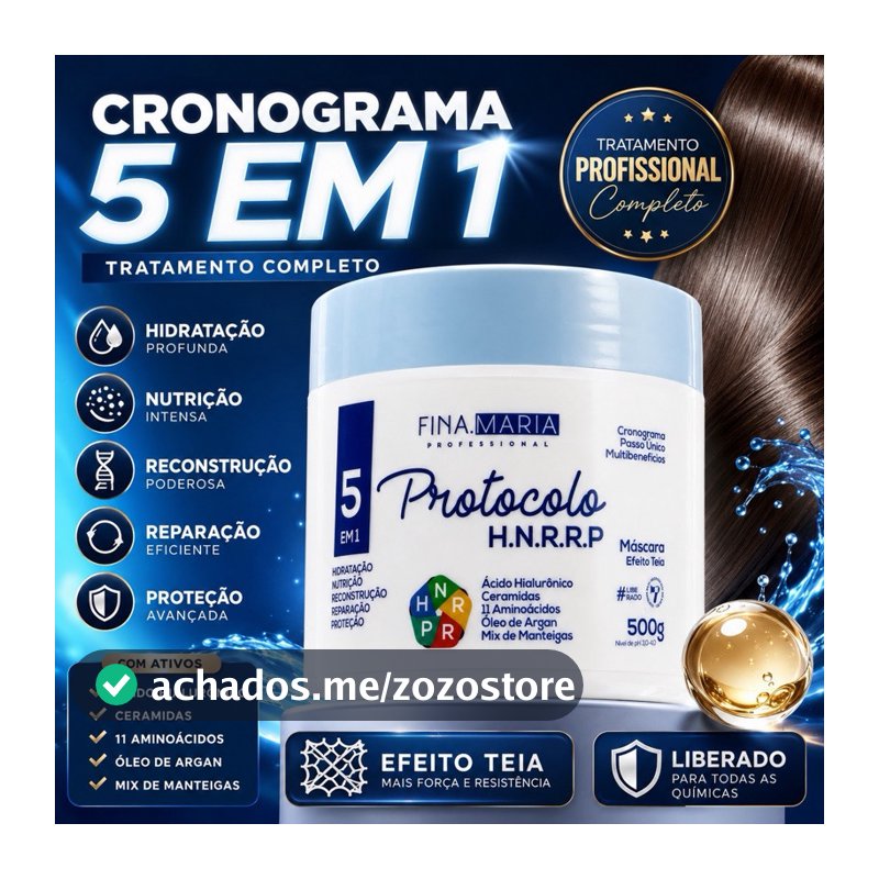 CRONOGRAMA CAPILAR 5 EM 1 TEIA PASSO ÚNICO - H.N.R.R.P - FINA MARIA