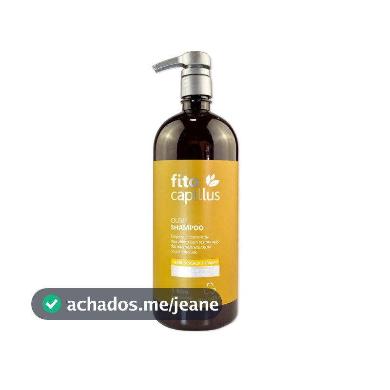 Grandha Fito Capillus Olive Shampoo 1 Litro Equilibrante para Pontas Secas e Raiz Oleosa