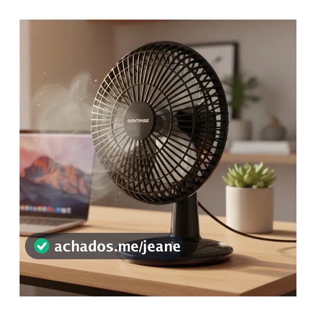 Ventilador Mini Turbo 20cm Ventimais Portátil de Mesa Potente Silencioso 127V 220V Compacto Casa Lar