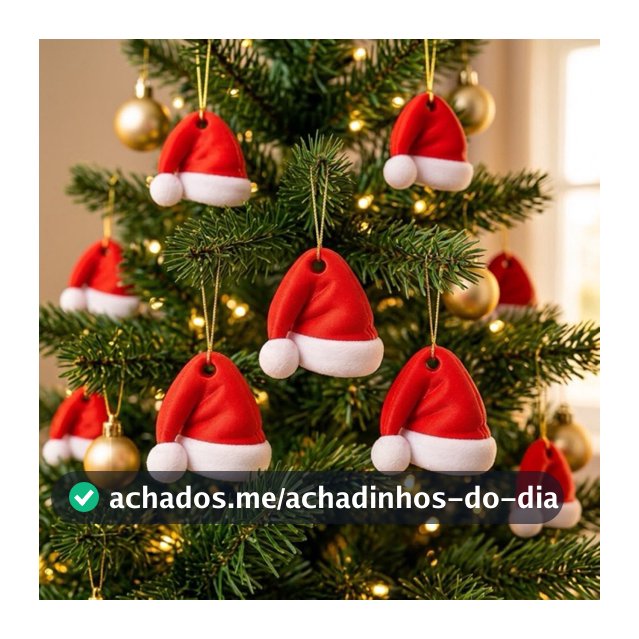 Kit Enfeites decoração de Natal Gorro do Papai Noel para Árvore – Decoração Natal