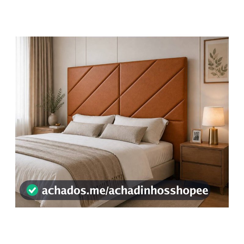 Cabeceira Estofada Em Courino Para Cama Box King - Decoração Quarto Casal Cabeceira Minimalista