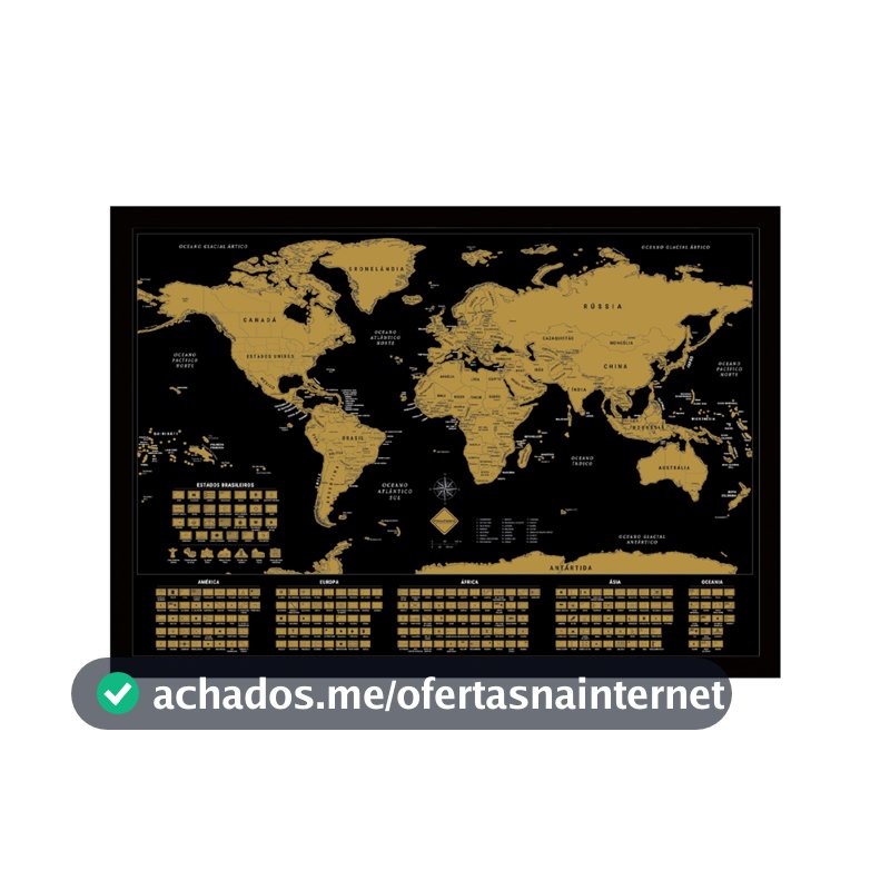 Mapa Mundi 60x84 Com Moldura Presente Original Raspadinha