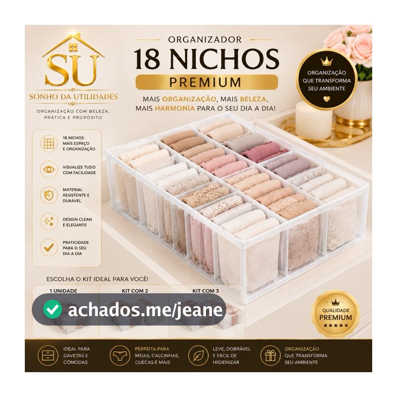 COLMEIA ORGANIZADORA PREMIUM 18 NICHOS – SU SONHO DA UTILIDADES
