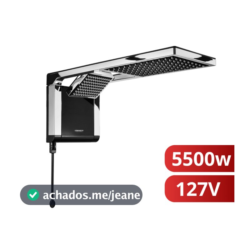 Chuveiro Ducha Acqua Duo Ultra Preto Cromado 127V 5500W Lorenzetti