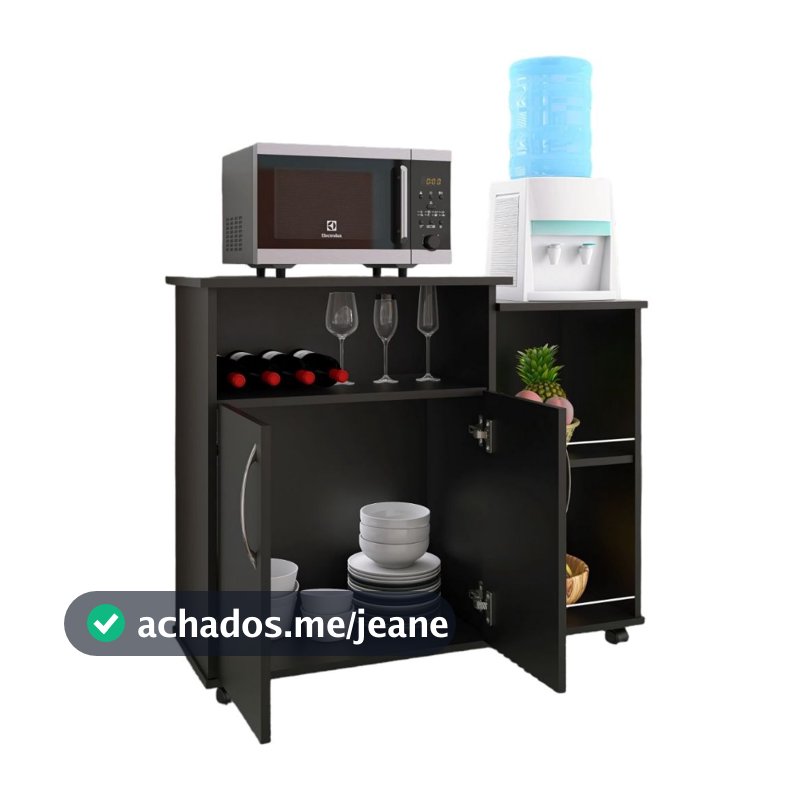 Armário com Fruteira –Portas, Nicho e Tampo para Micro-ondas Organizador