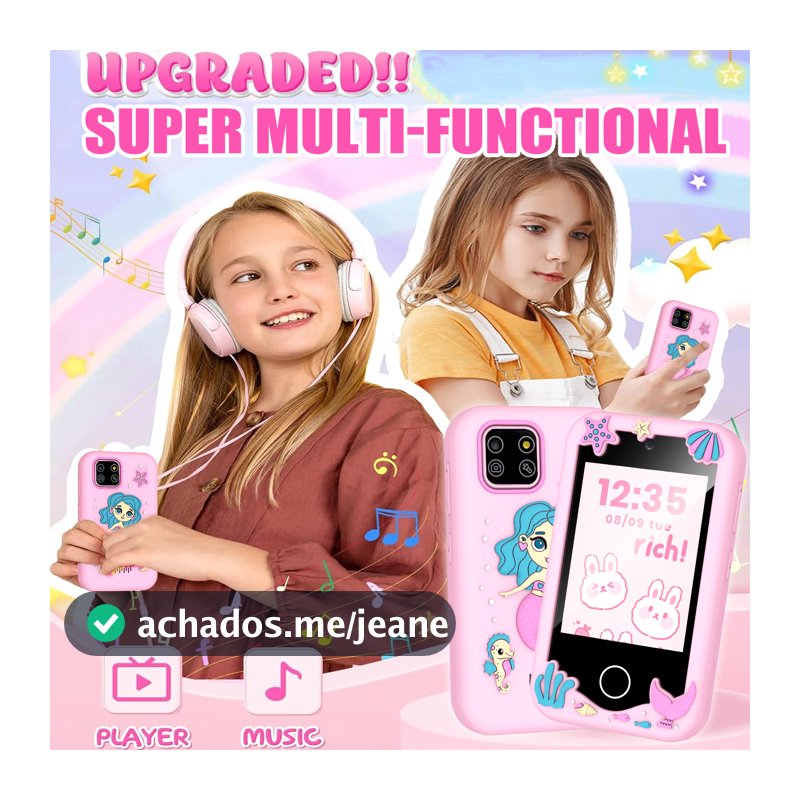 Brinquedo de viagem para crianças, jogo de celular com cartão pré-carregado de 8GB, tela sensível ao toque de 2,8