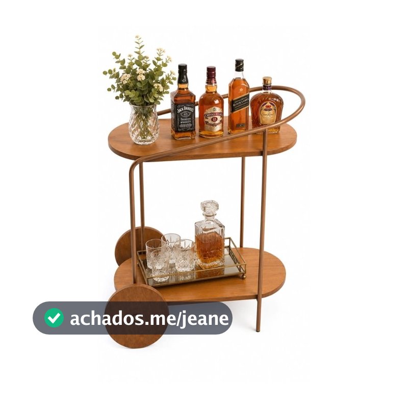 carrinho bar decorativo multiuso organizador cristaleira
